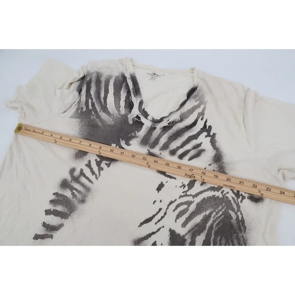 Denim & Supply Ralph Lauren T-Shirt Mens XXL Zebra Print Graphic V-Neck Cotton - Picture 6 of 9
